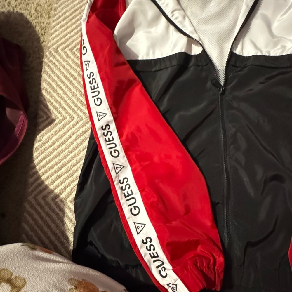 Guess Black, White, and Red Logo Windbreaker - Picture 7 of 8